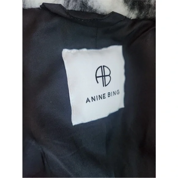 ANINE BING Oakley oversized checked brushed Shirt Jacket size S - Picture 6 of 6